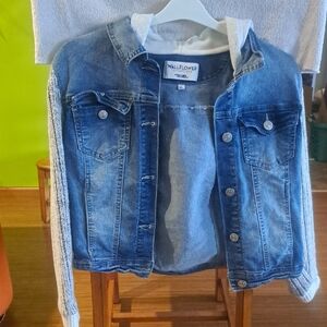 Wallflower Denim Jacket with Gray Sleeves